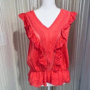 Gap Lace details Orange Top, size M